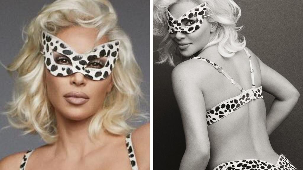 Kim Kardashian compared to Marilyn Monroe in animal-print bikini