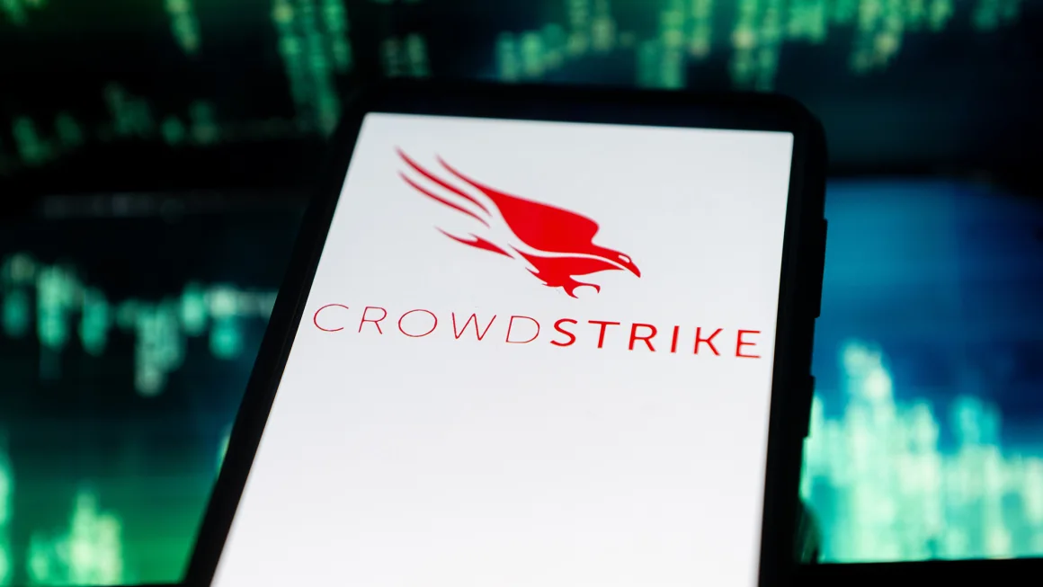 In this photo illustration a Crowdstrike logo seen displayed on a smartphone. Mateusz Slodkowski/SOPA Images/LightRocket/Getty Images
