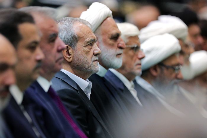 The inauguration ceremony for Masoud Pezeshkian, Iran’s new president, in Tehran in late July. PHOTO: IRANIAN PRESIDENCY/ZUMA PRESS