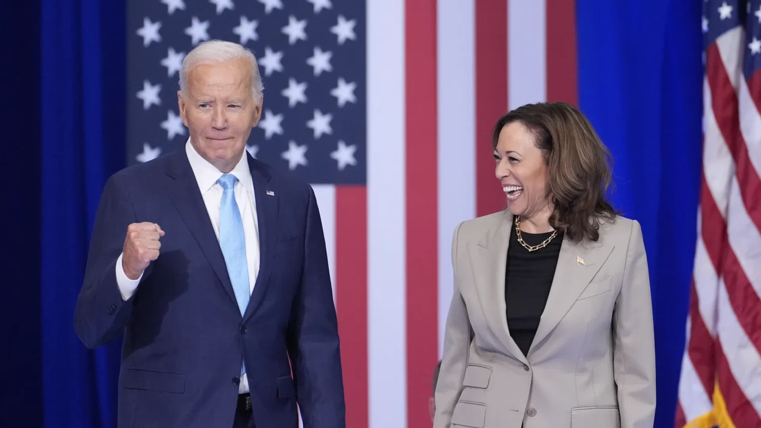 President Biden and Vice President Harris arrive Thursday in Largo, Md. Photo: Stephanie Scarbrough/AP