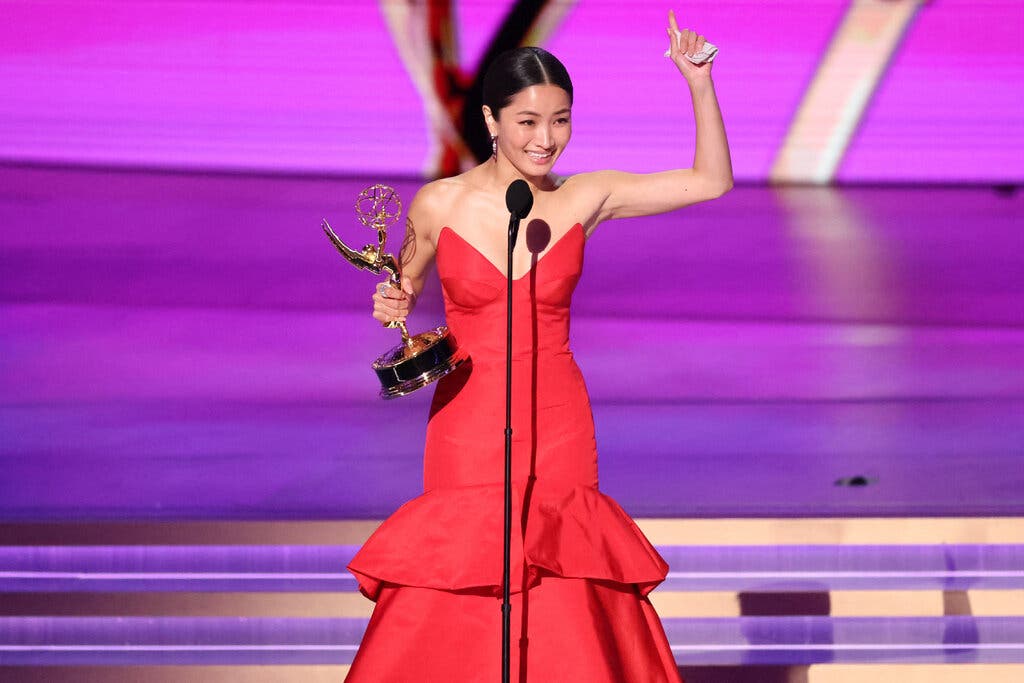 Anna Sawai won an Emmy, her first, for best actress in a drama for her role in the FX period epic “Shogun.”Credit...Mario Anzuoni/Reuters