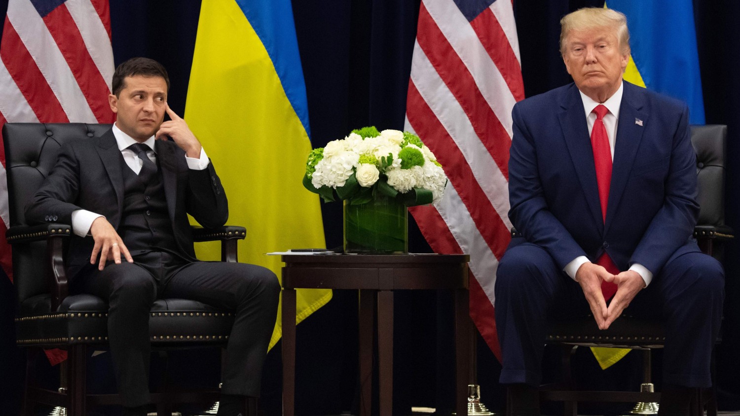 President Zelensky and Donald Trump in 2019. The Ukrainian leader has said that his “feeling is that Trump doesn’t really know how to stop the war’’ SAUL LOEB/AFP/GETTY IMAGES