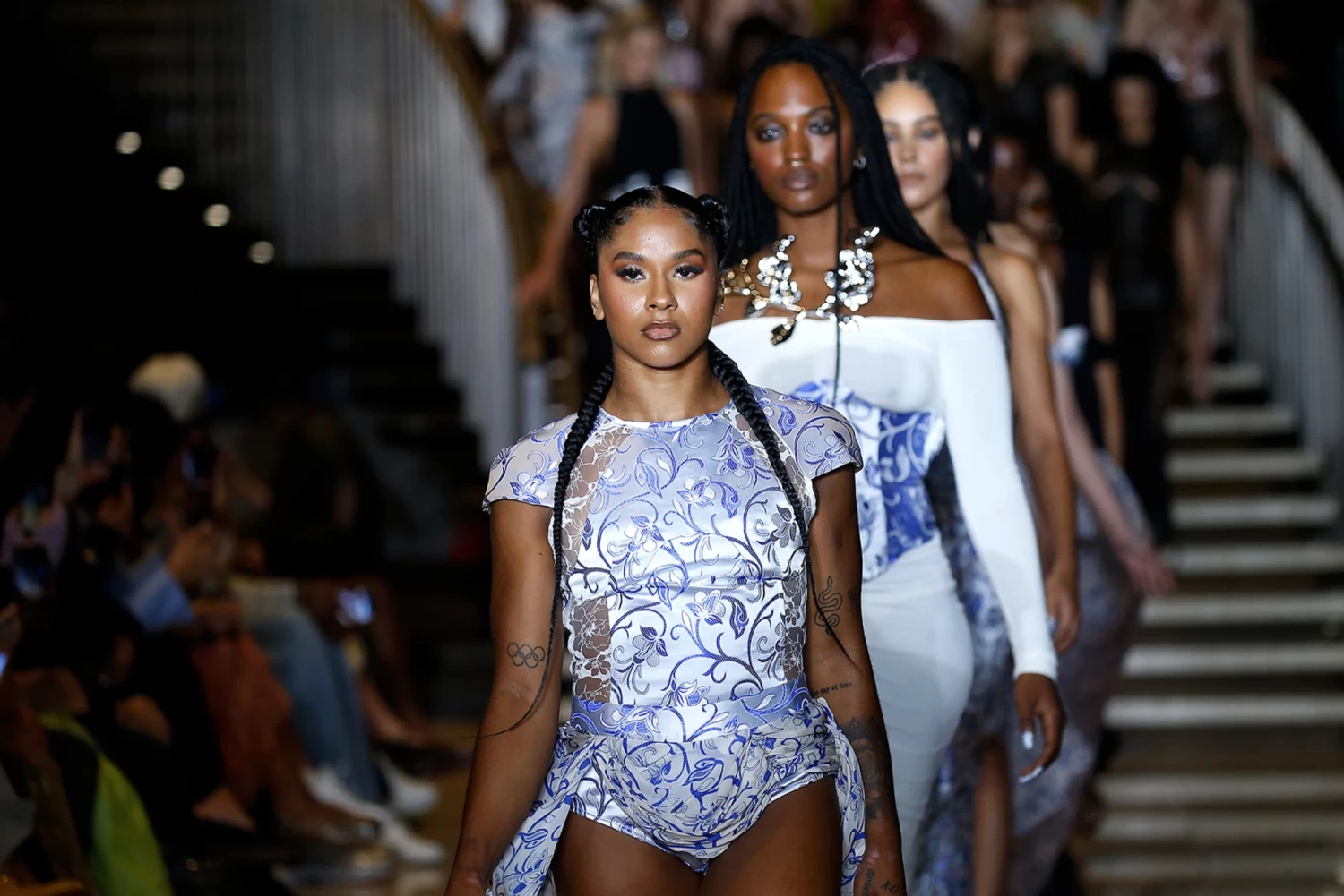 Olympic gymnast Jordan Chiles made her runway debut at Kim Shui on Saturday. John Lamparski/Getty Images