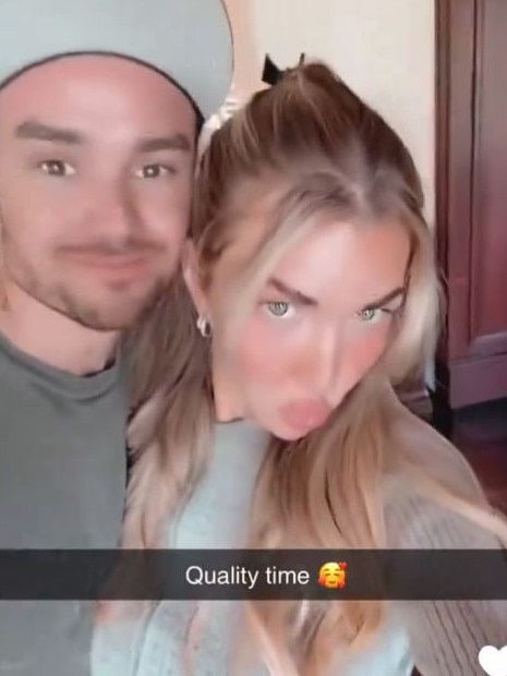 Payne and his girlfriend Kate Cassidy. Picture: Liam Payne/Snapchat