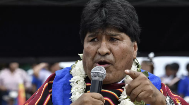 L'ex-président bolivien Evo Morales prononce un discours le 27 octobre 2024. © Aizar Raldes, AFP