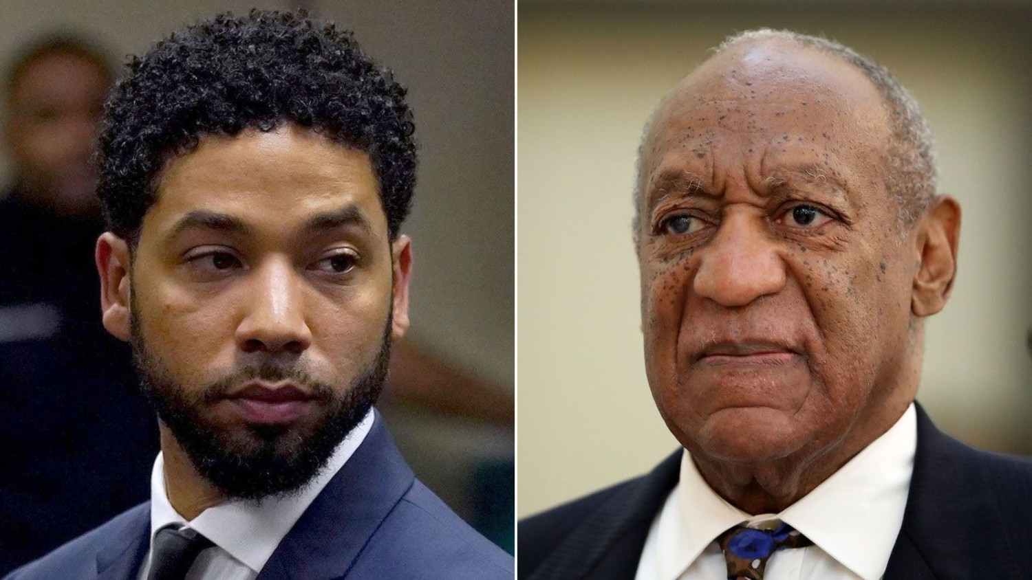 Jussie Smollett, left, and Bill Cosby each had convictions overturned by higher courts. Getty Images