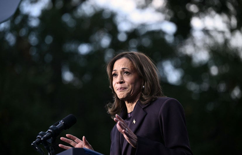 Photo: Brendan Smialowski Agence France-Presse La vice-présidente et candidate démocrate à la présidentielle Kamala Harris s’est exprimée à l’Université Howard, à Washington D.C., au lendemain des élections américaines, le 6 novembre 2024.