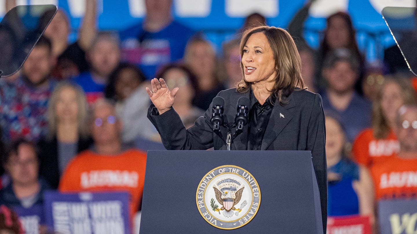 Vice President Kamala Harris, the Democratic presidential nominee, speaks at a campaign event Friday, Nov. 1, 2024, in Little Chute, Wis. (AP Photo/Andy Manis)