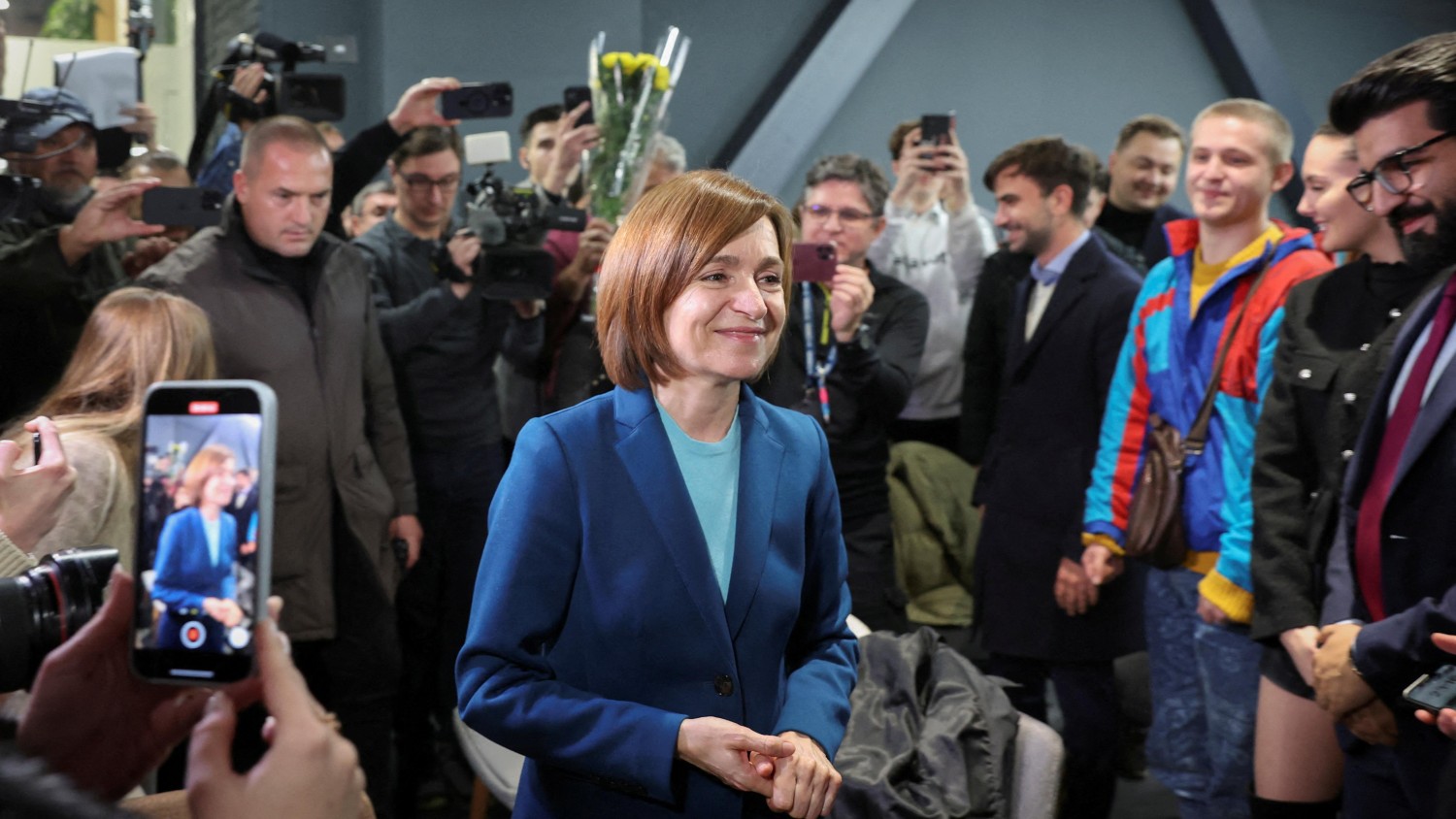 Maia Sandu a été réélue à la tête de la Moldavie, État voisin de l'Ukraine, au second tour d'un scrutin sur lequel planaient des soupçons d'ingérence russe. PHOTO : REUTERS / STRINGER