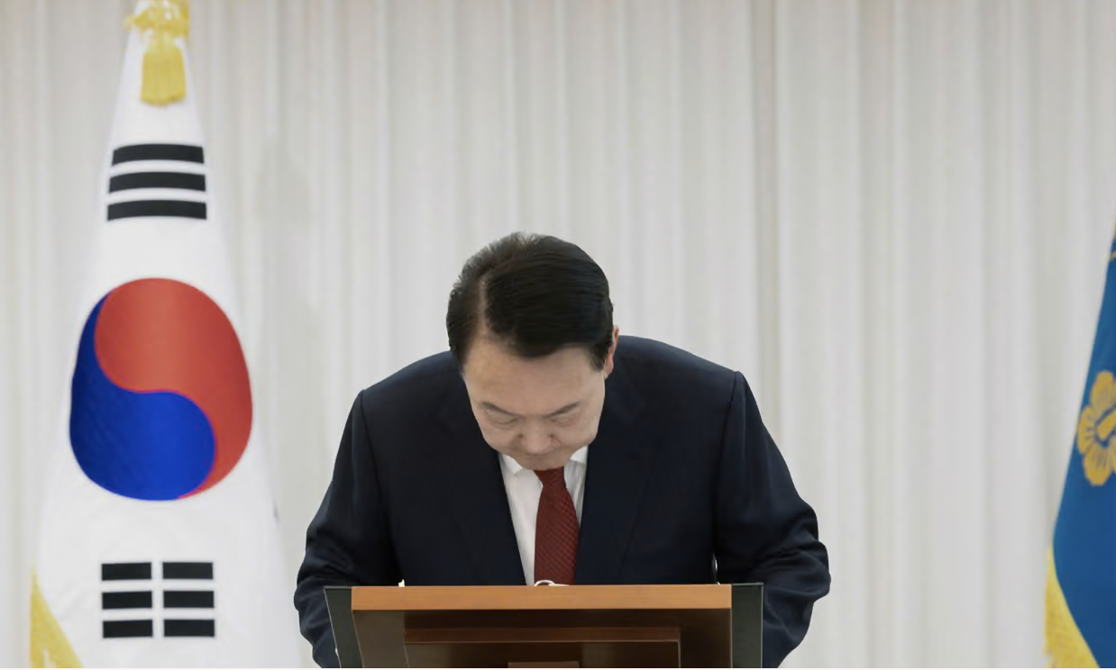 Yoon Suk-Yeol was undone by his own heavy-handed and undemocratic response to political opposition. Photograph: Anadolu/Getty Images