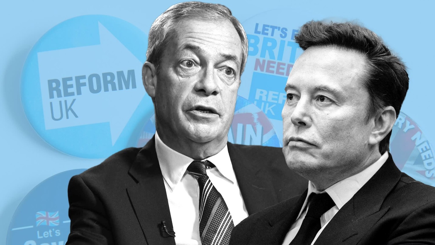 Elon Musk and Nigel Farage met at Donald Trump’s Mar-a-Lago residence last month © FT Montage: Getty Images/AP