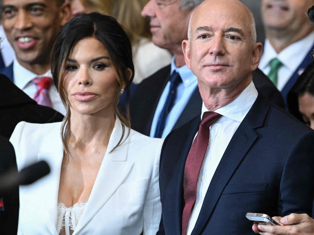 Former entertainment reporter Lauren Sanchez and Amazon founder Jeff Bezos attend Donald Trump’s inauguration in Washington, DC. Picture: SAUL LOEB/POOL/AFP