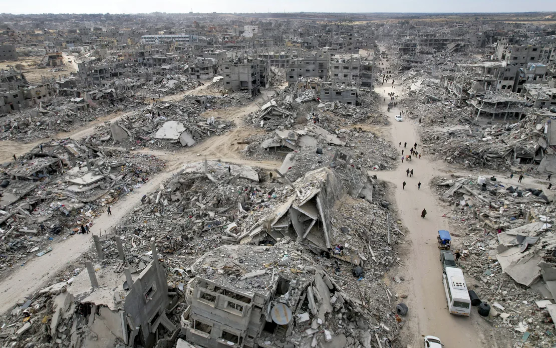 Israel's offensive in Gaza has reduced much of the territory to rubble. Jehad Alshrafi/AP