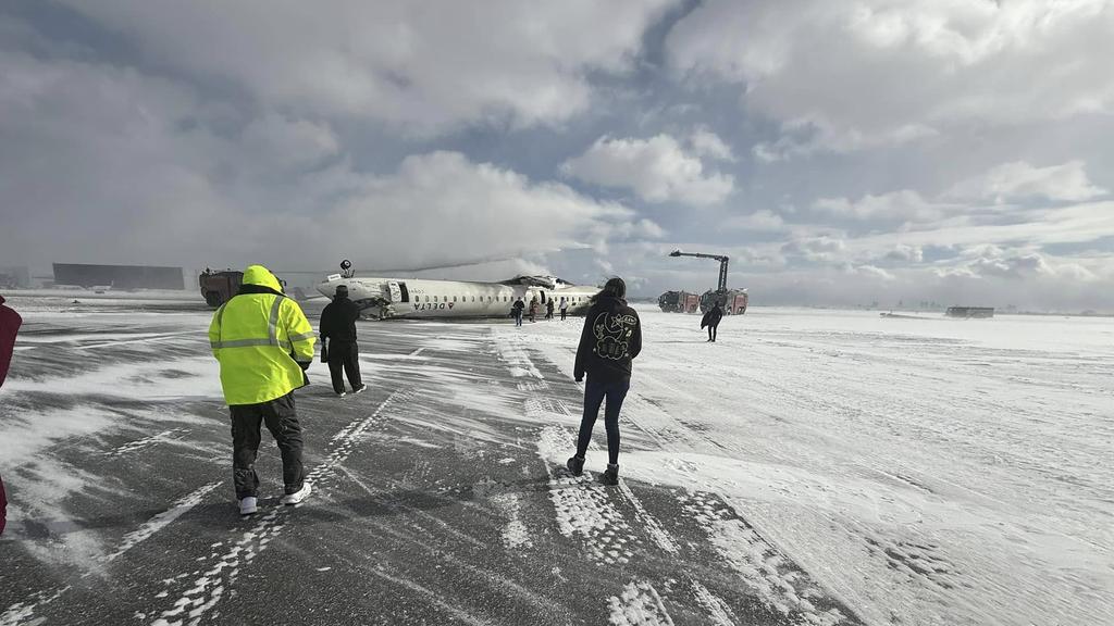 ‘It’s upside down’: Wild plane crash at airport﻿