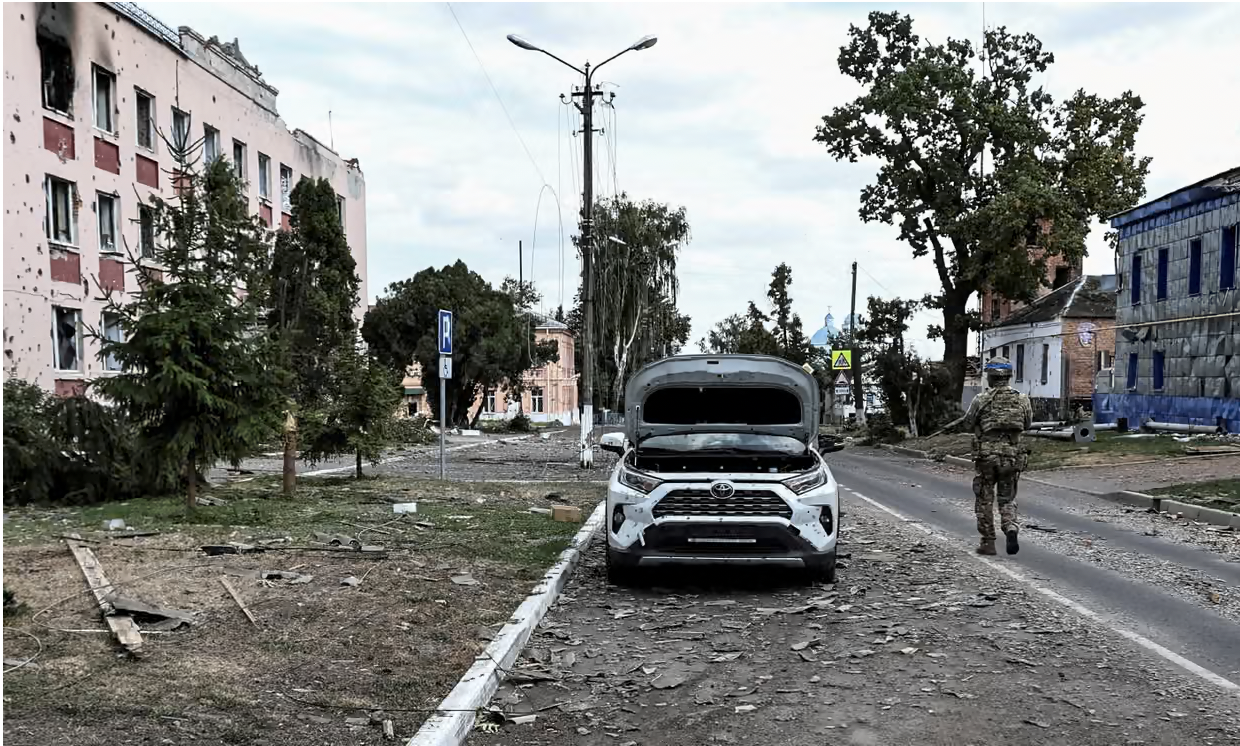 Much of the fighting in the Kursk region is centred around the town of Sudzha, pictured in August. Photograph: Yan Dobronosov/Reuters