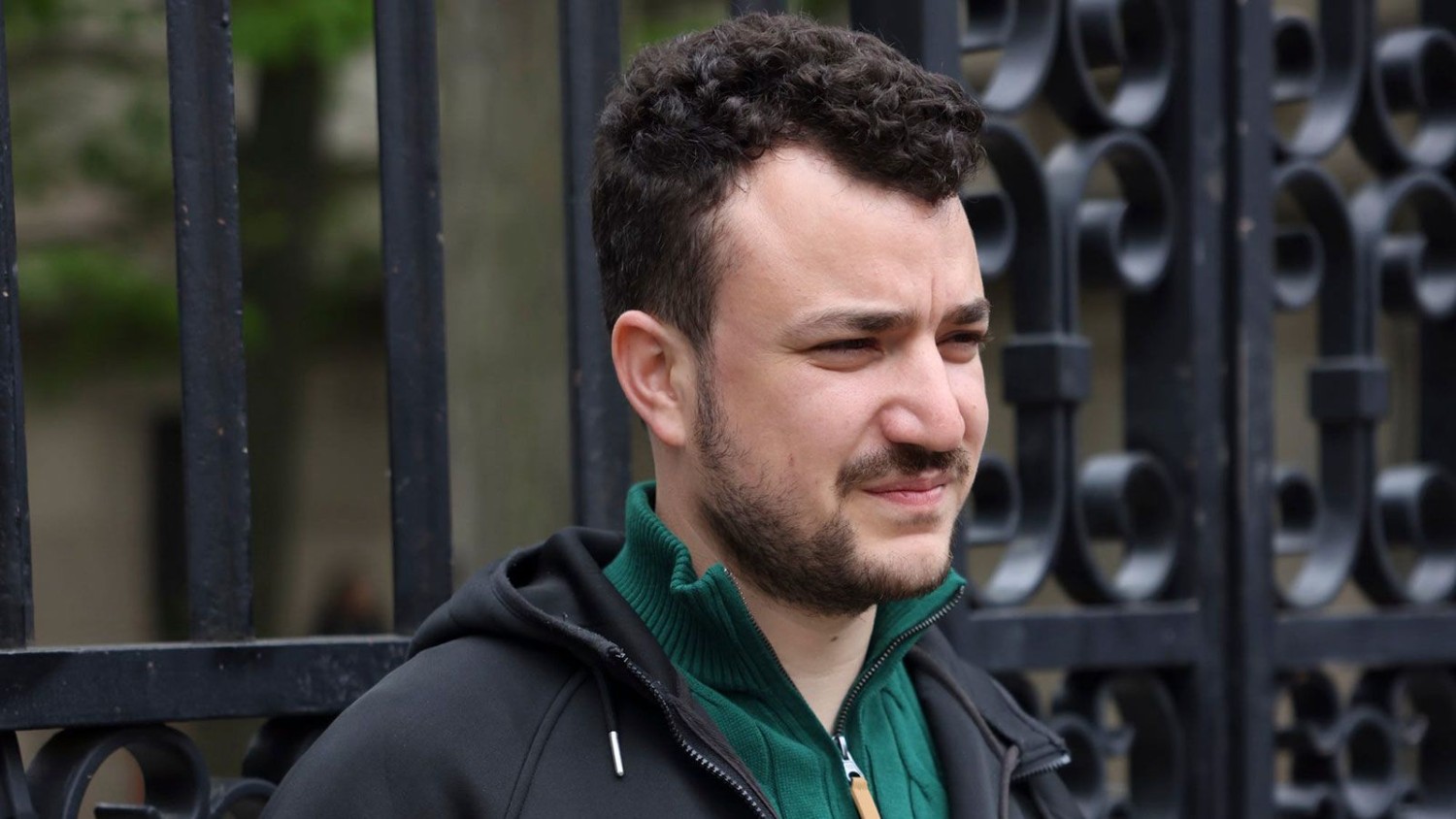 Mahmoud Khalil standing outside the gates of the Columbia University campus on April 30, 2024. Khalil was part of the encampment on campus, but did not take part in occupying Hamilton Hall. Olivia Falcigno/USA Today Network/Imagn Images