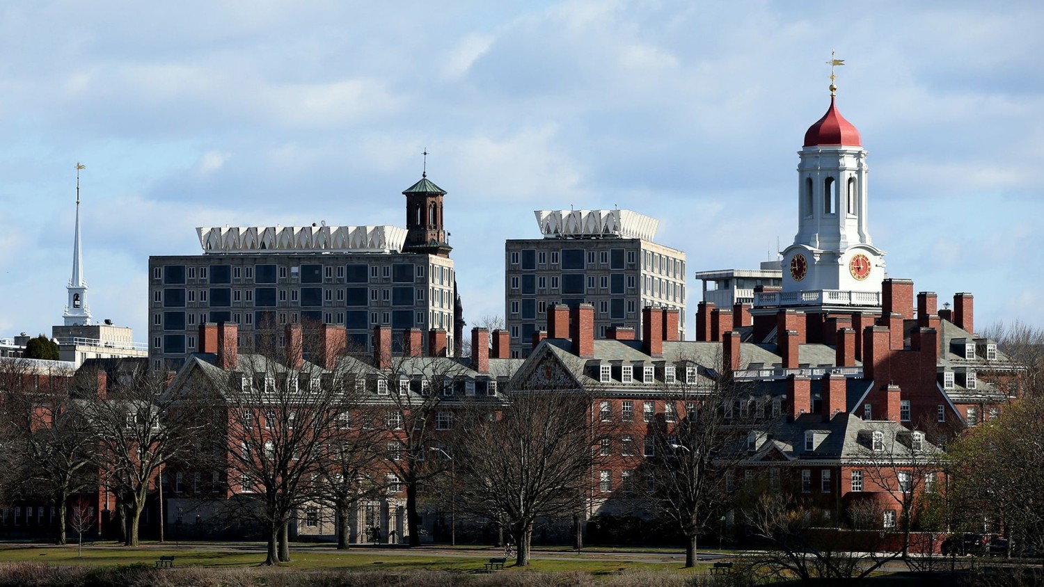 Shadows fall in 2020 on the Harvard University campus in Cambridge, Massachusetts.  Maddie Meyer/Getty Images