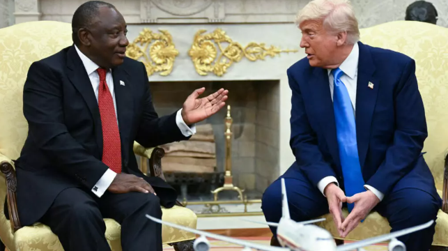 Trump ambushes South Africa’s Ramaphosa over genocide claims in testy White House meeting