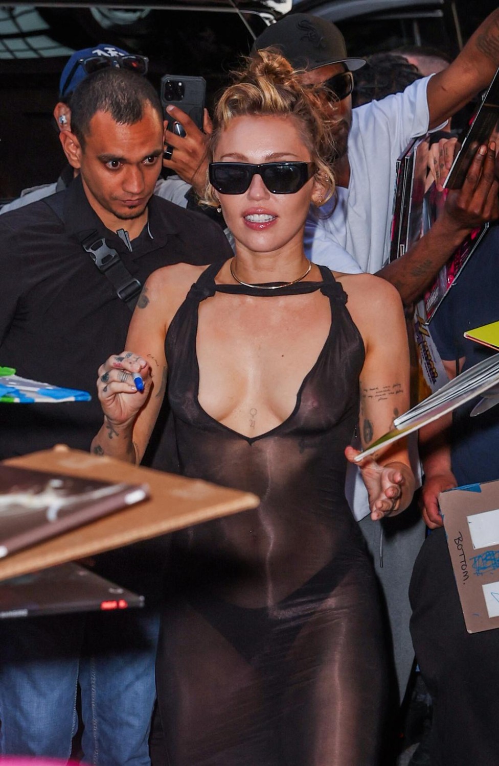 Miley wears totally see-through dress in NY
