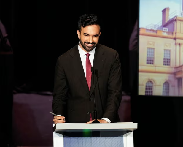 Zohran Mamdani at the New York City Democratic mayoral primary debate on Thursday in New York City. Photograph: Vincent Alban/UPI/Shutterstock