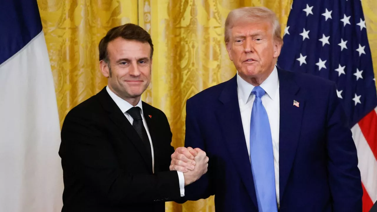 Emmanuel Macron et Donald Trump, à la Maison-Blanche, le 24 février dernier. (AFP)