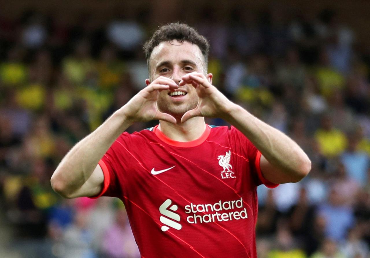 Diogo Jota, lors d’un match contre Norwich City, en Angleterre, le 14 août 2021. Chris Radburn/REUTERS