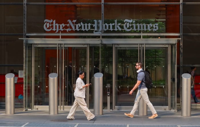 The New York Times expects digital-only subscription revenue to rise 13% to 16% in the third quarter. Photo: Gary Hershorn/Getty Images