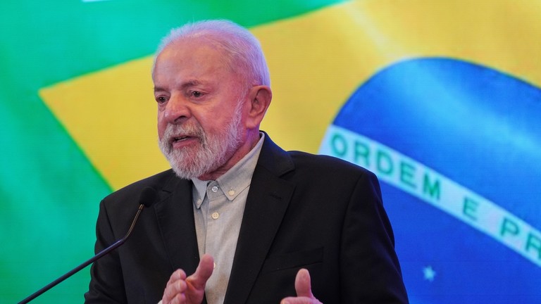 Brazilian President Luiz Inacio Lula da Silva at a press conference, Beijing, China, May 14, 2025. © Getty Images / VCG