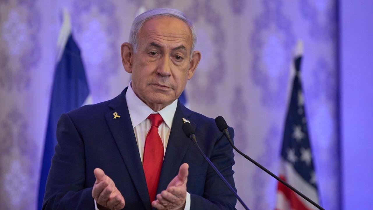 Le premier ministre israélien, Benyamin Nétanyahou, s'adresse au public lors d'une conférence à Jérusalem, le 27 juillet. (Photo d'archives)  Photo : Associated Press / Ohad Zwigenberg