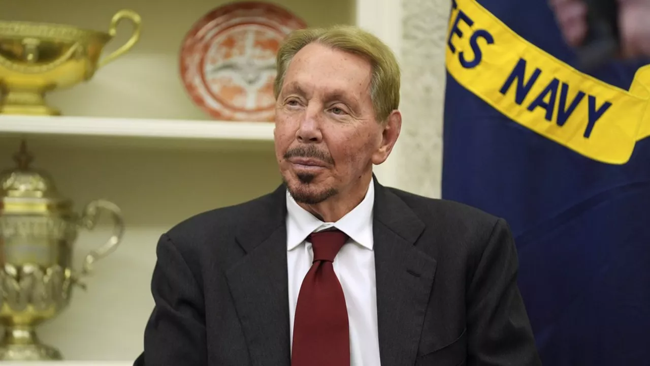 L'emblématique patron américain détient environ 40 % du capital d'Oracle, la société qu'il a cofondée en 1977. (Photo Evan Vucci/Ap/Sipa)