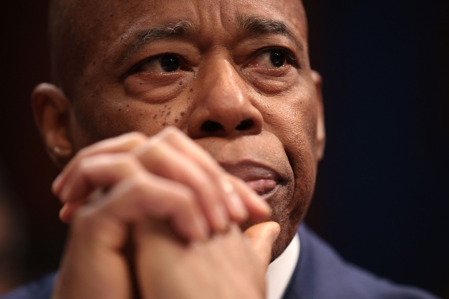 New York City Mayor Eric Adams prepares to testify during a House Oversight and Government Reform Committee hearing on sanctuary cities' policies at the U.S. Capitol on March 05, 2025. Alex Wong/Getty Images