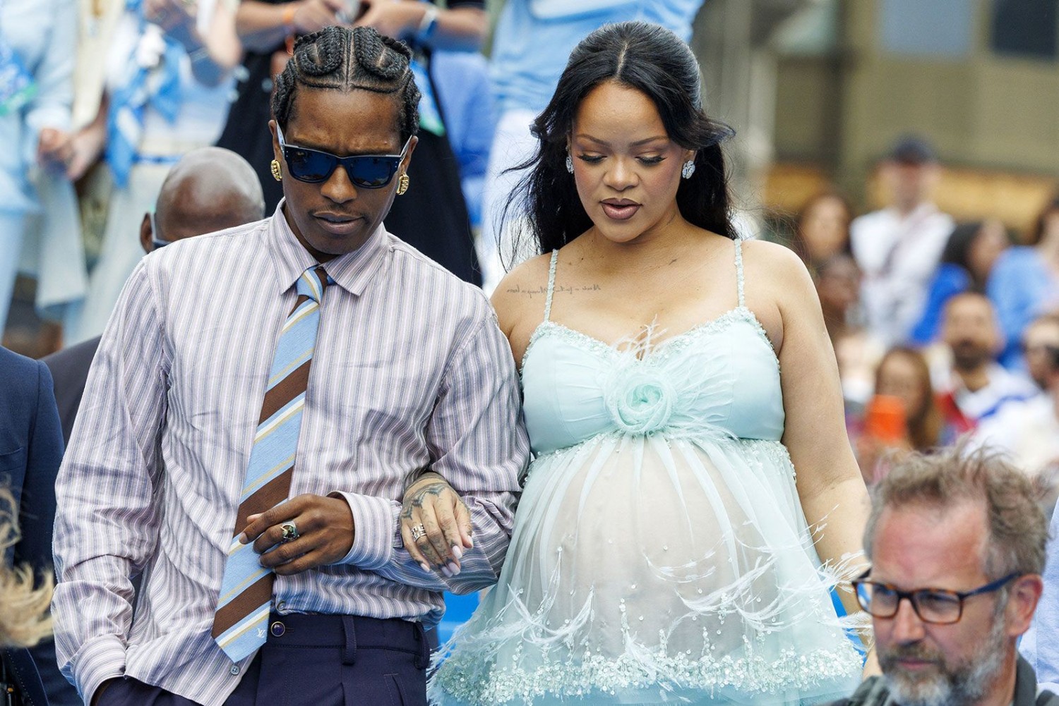 Rihanna and A$AP Rocky arrive for the world premiere of the new film "The Smurfs" in Brussels on June 28. Nicolas Maeterlinck/AFP/Getty Images