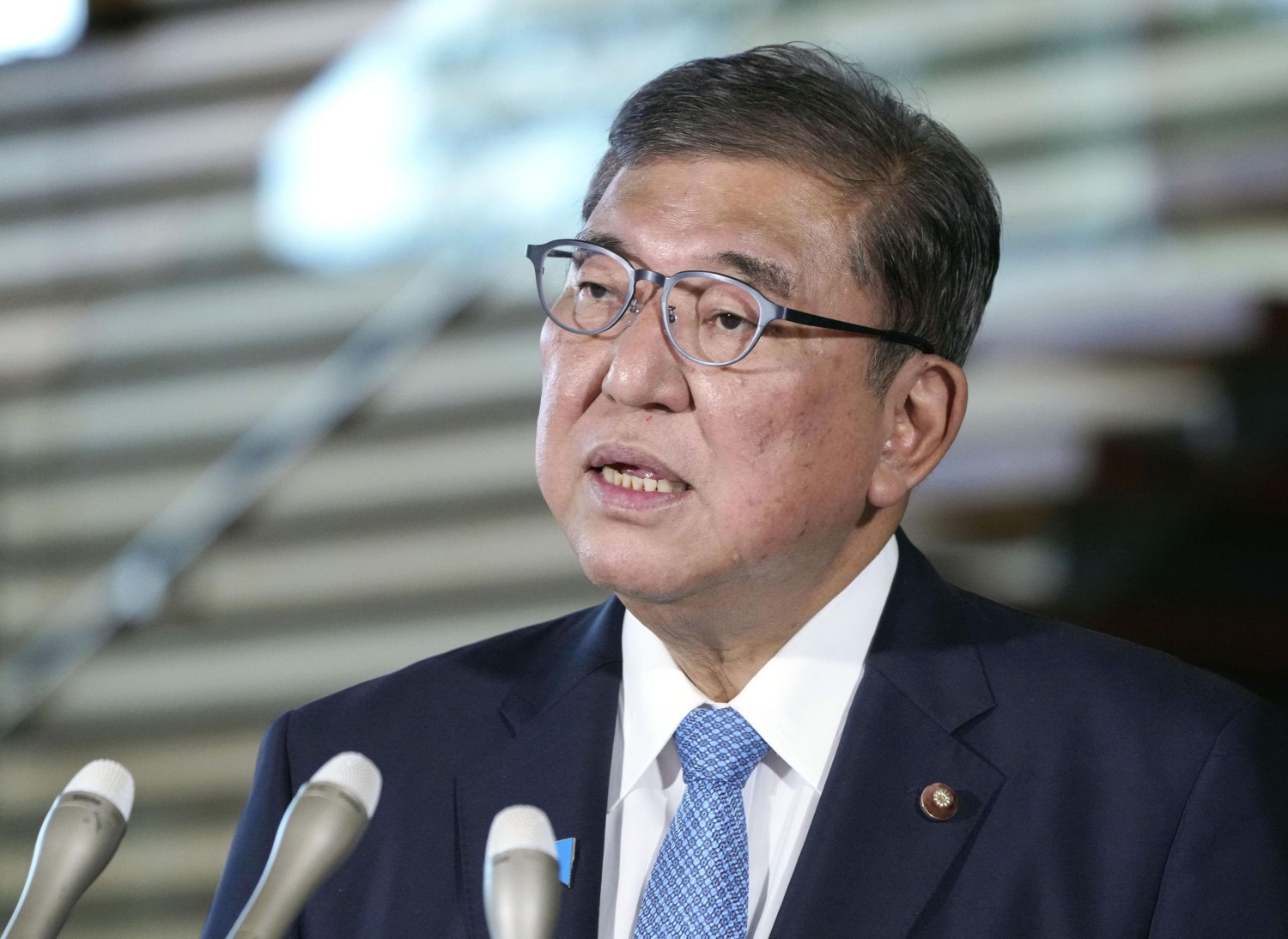 Japanese Prime Minister Shigeru Ishiba speaks to reporters about a Japan-U.S. trade deal at the prime minister's office in Tokyo, on September 5, 2025. Kyodo/Getty Images