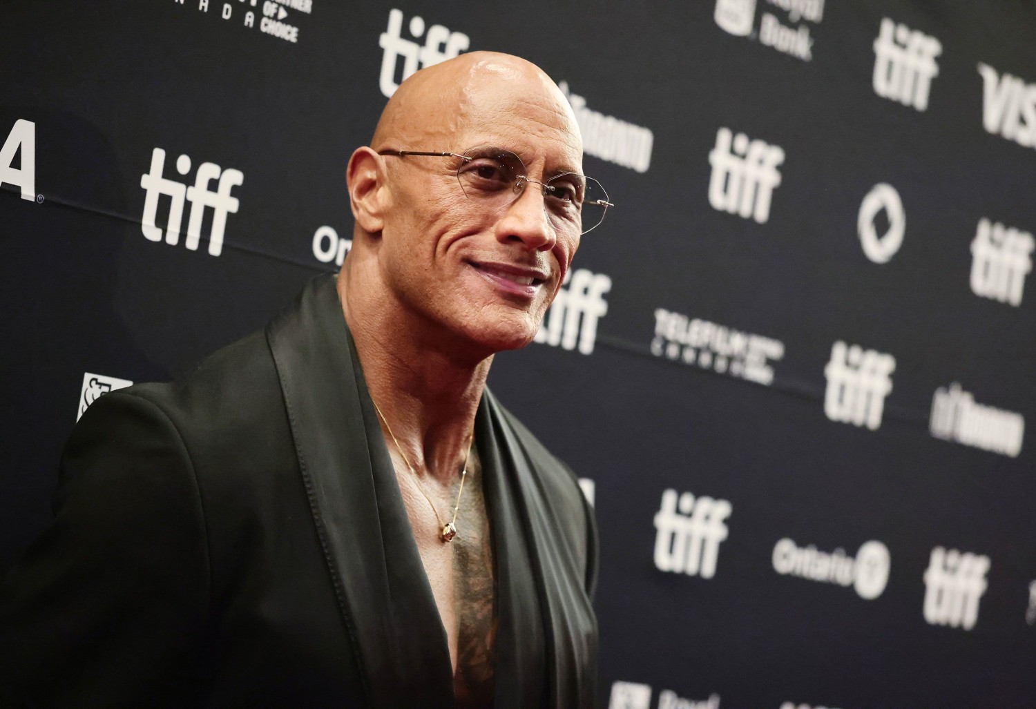 Dwayne Johnson attends the premiere of "The Smashing Machine" at the Toronto Film Festival on Sept. 8.  Emma McIntyre/Getty Images