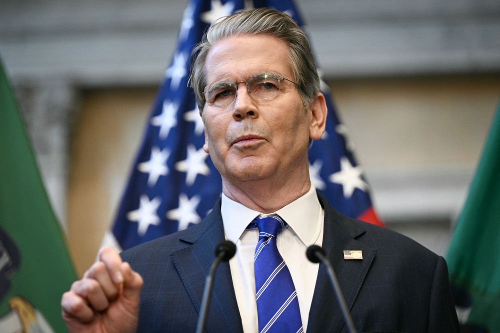 U.S. Treasury Secretary Scott Bessent speaks at the Treasury Dept. in Washington, D.C., on Oct. 15.Brendan Smialowski / AFP - Getty Images