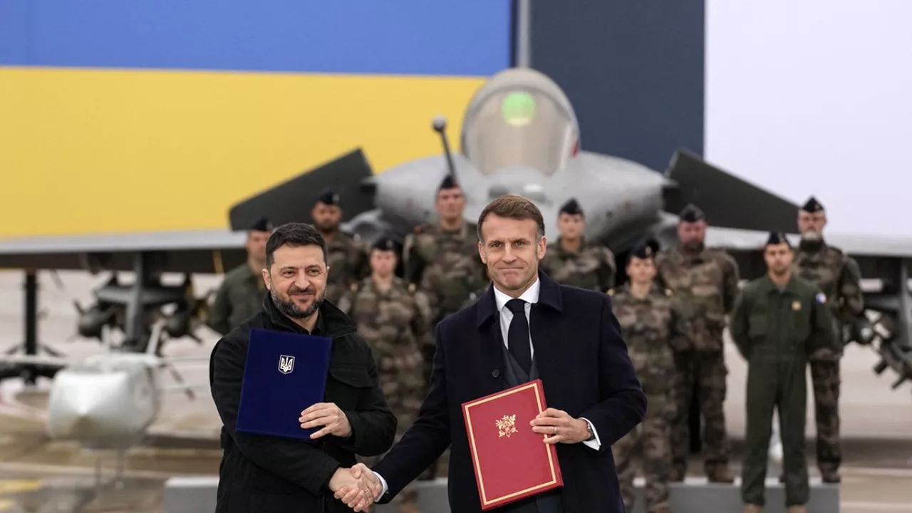 Macron and Zelensky sign letter of intent for Ukraine to buy up to 100 Rafale fighter jets