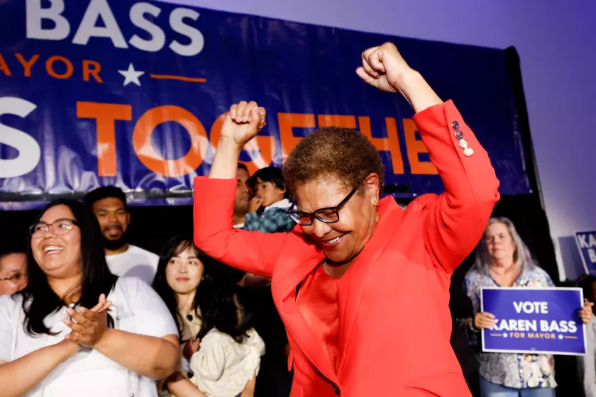 How Mayor Karen Bass weathered a brutal campaign and won a spot in the Nov. 3 runoff