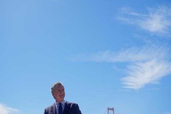 Gavin Newsom au Bay Area Discovery Museum, le jeudi 10 septembre 2026, à Sausalito (Californie). JEFF CHIU/AP PHOTO