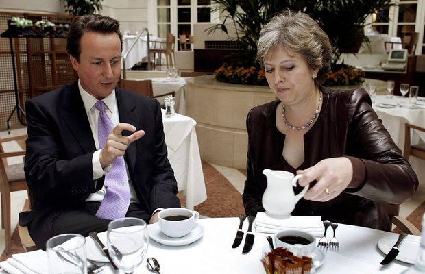  Theresa May gave her backing to leadership contender David Cameron in 2005. Photograph: Andrew Parsons/PA