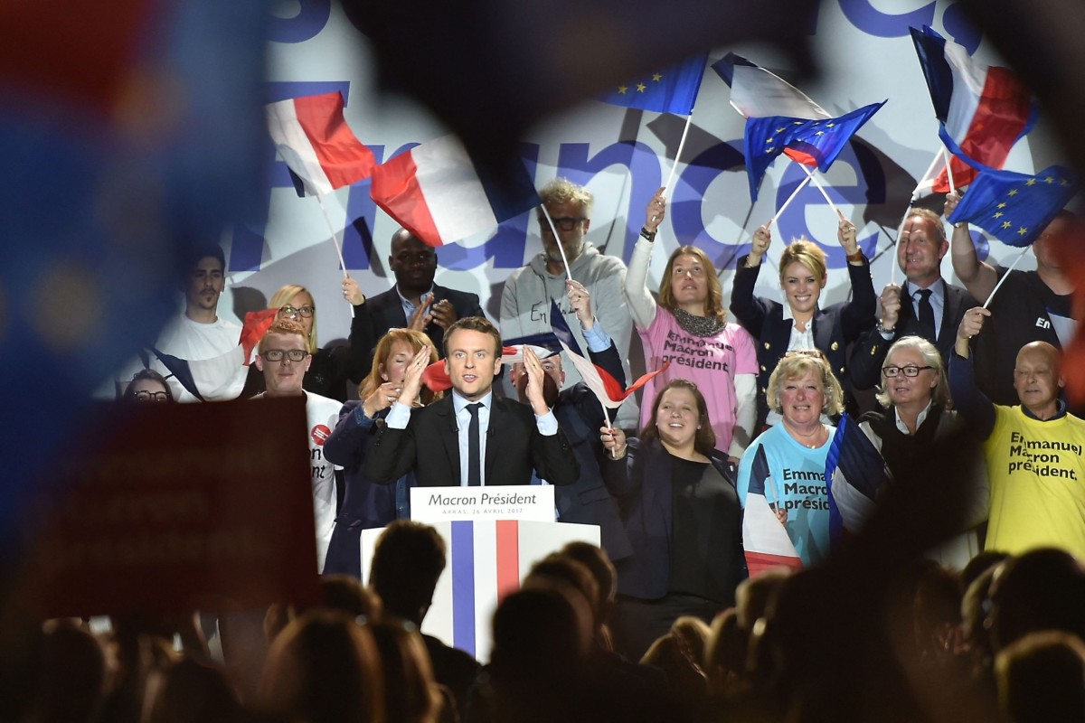 Emmanuel Macron at a campaign rally in Arras in 2017, the year he became president. Although he pledged to transform France into a more dynamic economy, with two-thirds of his presidency now behind him he has still not been able to fulfil the promise © Denis Charlet/AFP/Getty Images