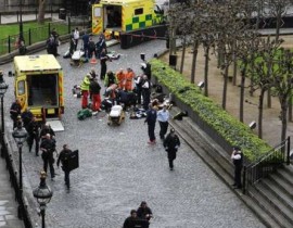 Inside Westminster gatesPA Emergency services sealed off the area