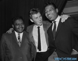 Hallyday, seen here in October 1962 with US pianist Fats Domino (left) and boxing champion Ray Sugar Robinson, is known in the English-speaking world as the “French Elvis” for his role in introducing the French to rock ’n’ roll.