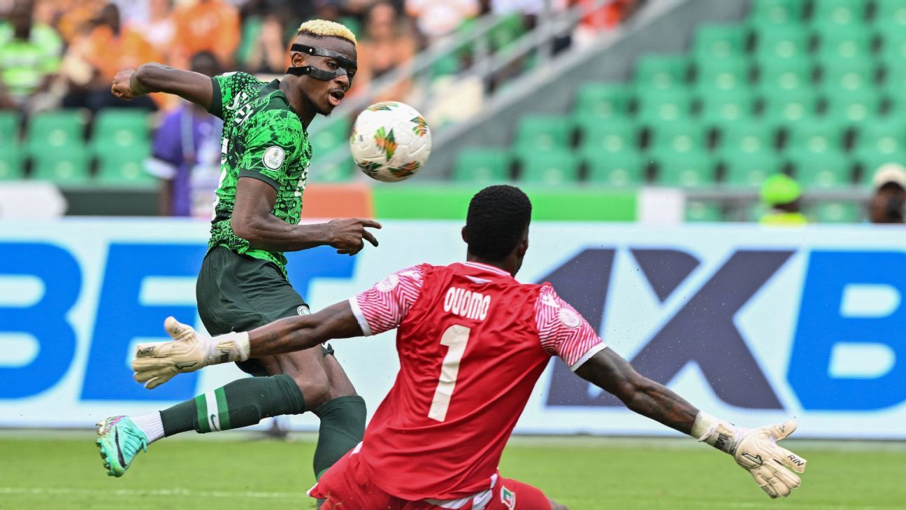 Equatorial Guinea's goalkeeper Jesus Owono was excellent against Nigeria, holding the Super Eagles to a 1-1 draw. ISSOUF SANOGO/AFP via Getty Images